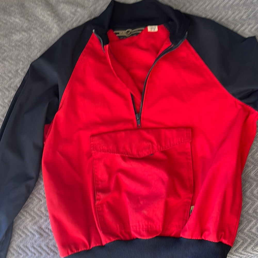 Mother Karen’s original powder shirt tango red navy blazer unisex